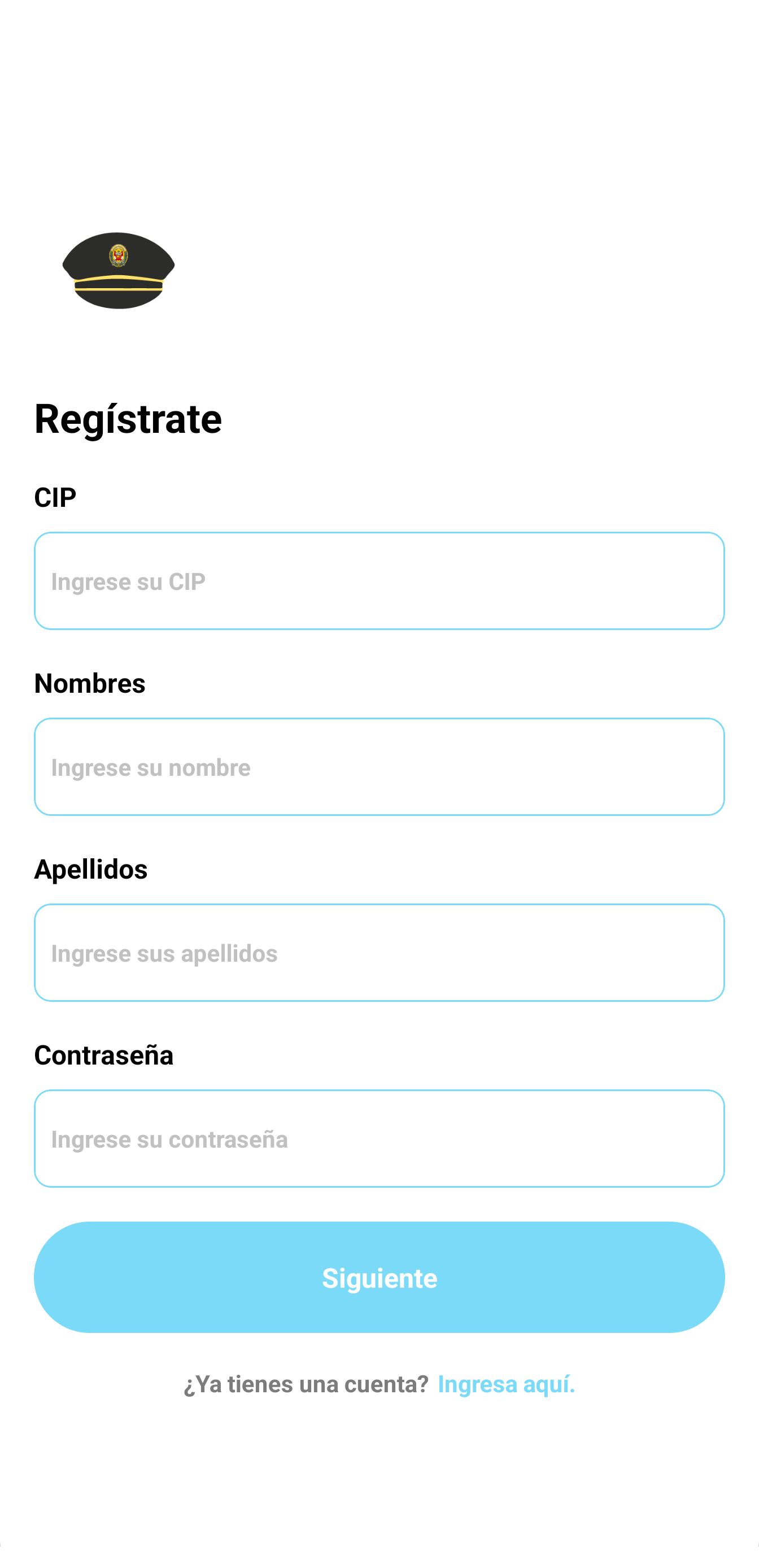 Captura de pantalla de la aplicación