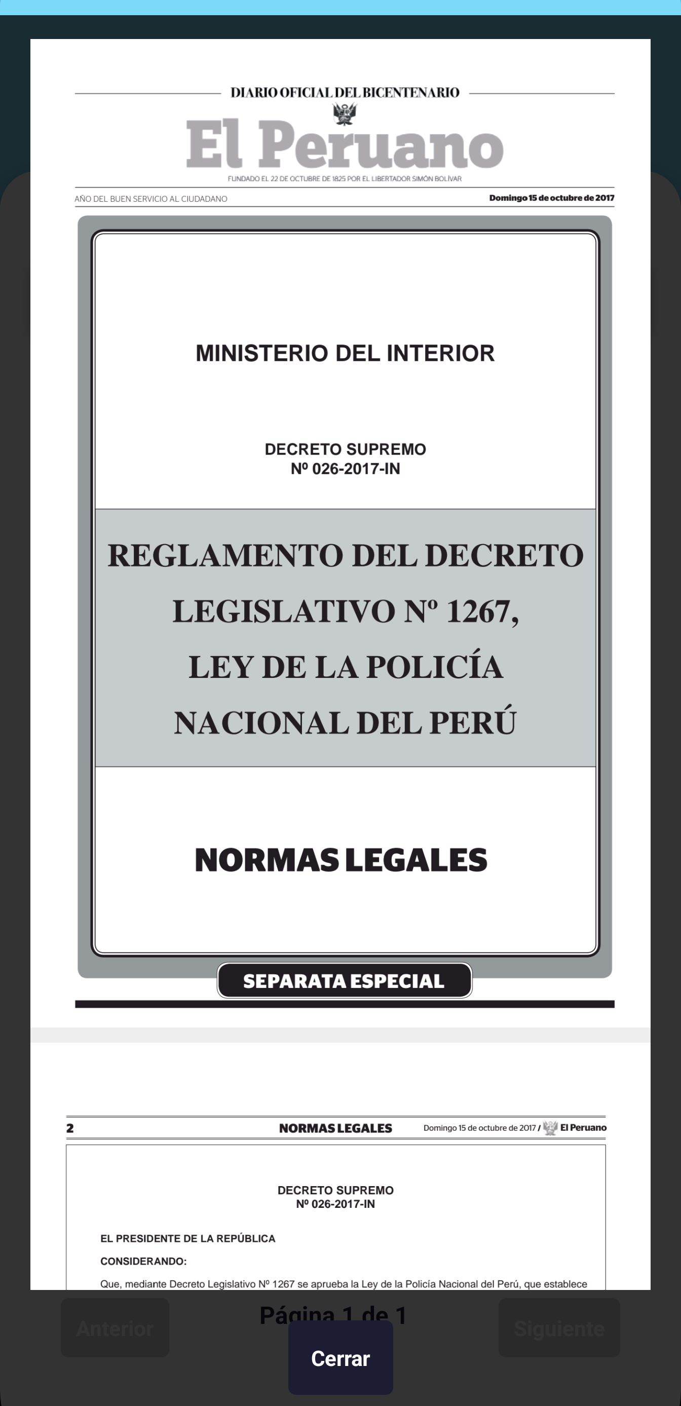 Captura de pantalla de la aplicación